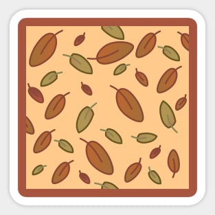 Orange fall leaves motif Sticker